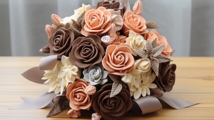 Chocolate bouquet of flowers