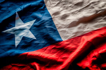 flag of Chile close up background 
