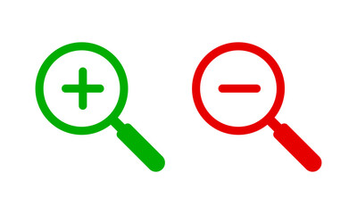 Magnifying glass with plus and minus symbol