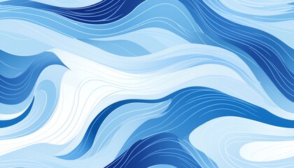 Abstract blue and white wavy pattern background.