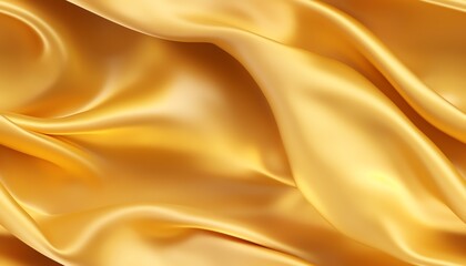 Elegant golden silk fabric texture, luxurious smooth satin material for background or design.