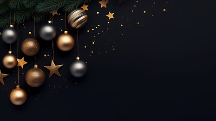 Fototapeta premium Luxurious shiny Christmas ball decoration, Christmas and New Year ornaments background