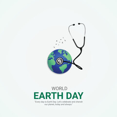 world earth day. earth day creative ads design April 22. social media poster, vector, 3D illustration. 