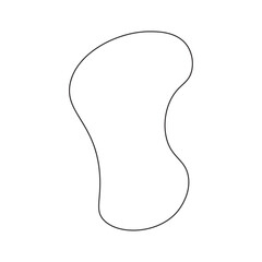 Abstract liquid geometric shape. Dynamical form with line.