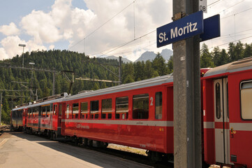 Swiss alps: The Unesco World Heritage train trips starts in Chur and ends in St. Moritz