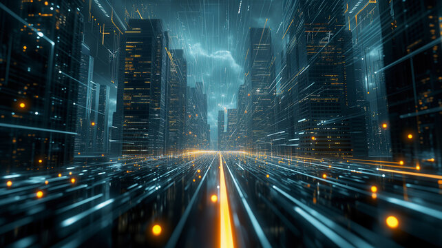 5G wireless network, high speed internet, cloud computing or connect diagram technology