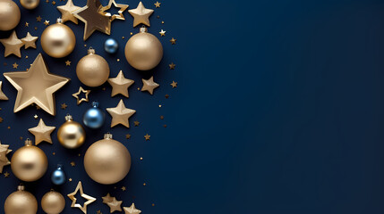 Luxurious Christmas balls on glowing bokeh background, Christmas and New Year minimalistic background