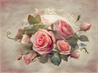vintage background with roses