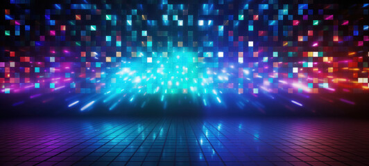 Vibrant LED Lights on Dance Floor