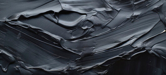 Abstract Black Paint Texture with Strokes and Smears