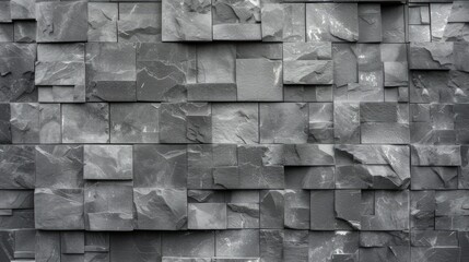 a highly detailed wall constructed from gray bricks, enhanced by post-processing techniques to accentuate texture and depth, creating a captivating visual narrative. SEAMLESS PATTERN.