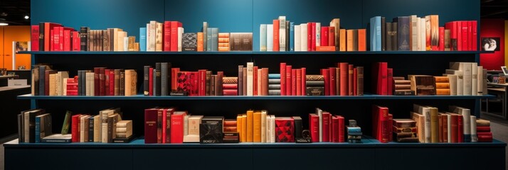 Colorful Collection of Books on a Bookshelf. 