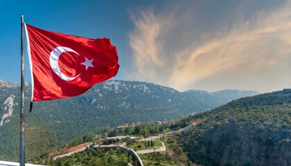 turkish flag of the sky
