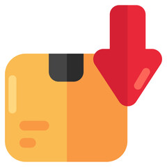 A colored design icon of parcel