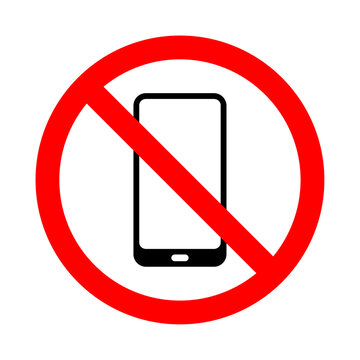 Mobile phone prohibited icon vector image on white background. Warning sign no phone. No phone calls sign. Vector illustration.