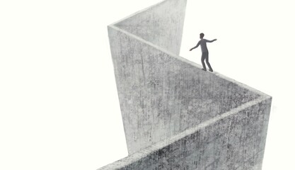 Courage, risk, danger and brave concept art. conceptual artwork. surreal painting.