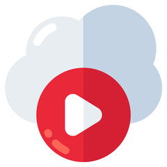 Fototapeta na wymiar Editable design icon of cloud video