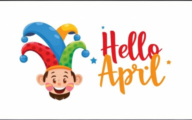 Fototapeta premium Hello April Greeting Card