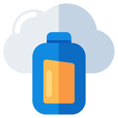 Editable design icon of cloud battery