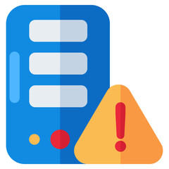 Conceptual flat design icon of server error 