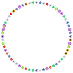 Colorful flower frame background. 3d rendering.	