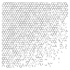 Gray abstract hexagon grid background.	