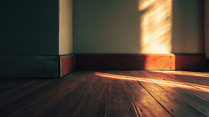 sunlight shining on a wooden floor, natural lighting, vintage atmosphere