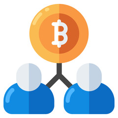 Creative design icon of bitcoin investor 