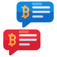 A modern design icon of bitcoin chat 