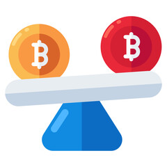 Perfect design icon of bitcoin vs bitcoin 