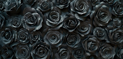 lush dark   roses with soft petals in a dense floral arrangement