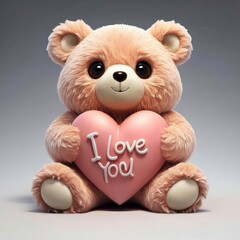 A charming teddy bear adorned with "I love you" text, symbolizing a sweet and affectionate gesture perfect for Valentine's Day or expressing love