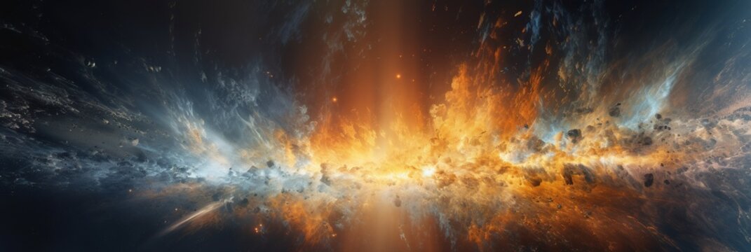 view of the infinite universe captured in a screenshot, with glowing lines and ethereal light illuminating the vastness of space