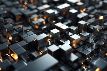 Obraz premium abstract pattern of steel cubes