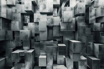 abstract pattern of steel cubes