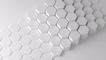Abstract white honeycomb on a white background.