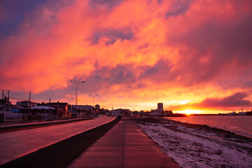sunrise in the winter