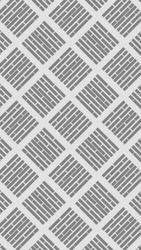 Seamless looped white color minimalistic pattern motion graphics background. Abstract flat geometrical shape tile placed together moving in a single direction, animated seamless geometric pattern