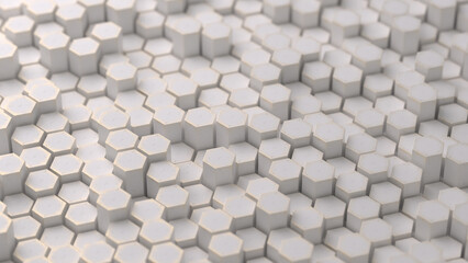 Abstract Honeycomb Background with White Wavy Rhombuses