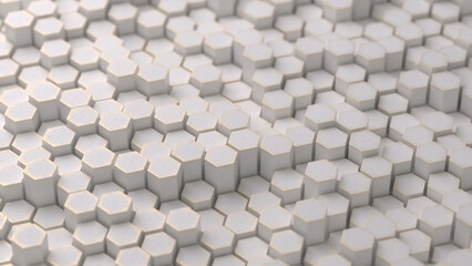 Abstract Honeycomb Background with White Wavy Rhombuses