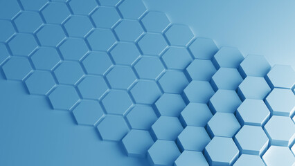 Abstract blue honeycomb