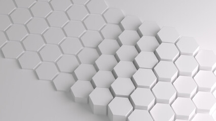 Abstract white honeycomb on a white background.