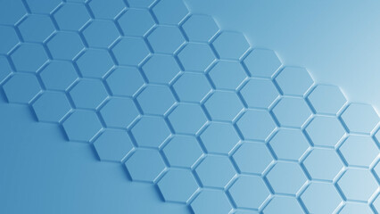 Abstract blue honeycomb