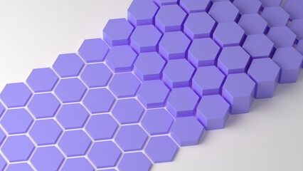 Purple hexagon honeycomb on a white background