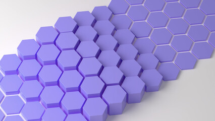 Purple hexagon honeycomb on a white background