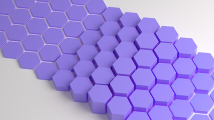 Purple hexagon honeycomb on a white background