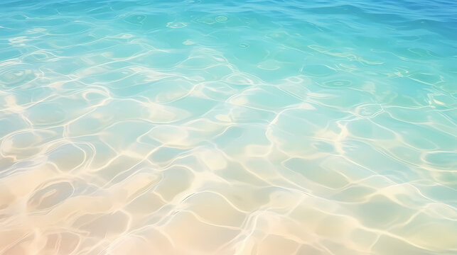 Aerial view of beautiful beach, simple, calm composition in clear blue