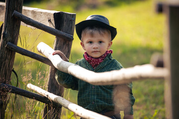 Little Cute Toddler in Cowboy Western Outfit - 726714507