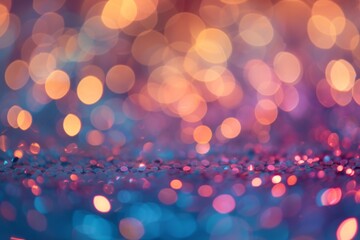 Obraz premium Capturing The Essence Of Dreamlike Lights: Abstract Blurred Bokeh Shimmers In A Glittery Background