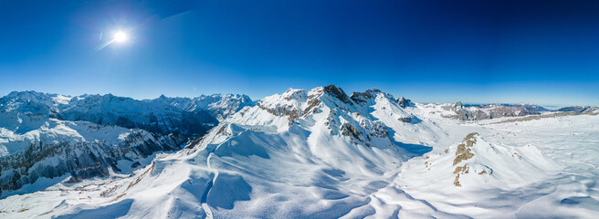 Ski slopes and mountains, Melchsee-Frutt mountain resort village, Switzerland - 726715712